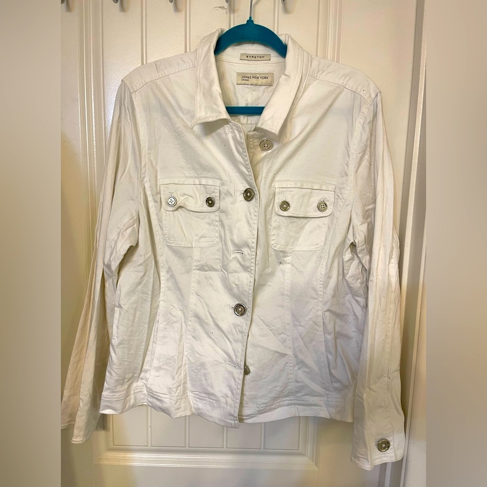 Jones New York White Casual Jacket